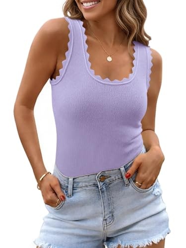 Saodimallsu Women's Scalloped Square Neck Knit Sweater Vest: $12.10 Saodimallsu Women's Scalloped Square Neck Knit Sweater Vest: $12.10