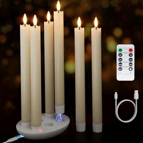 Rechargeable Flameless Taper Candles 6-Pack: $34.19