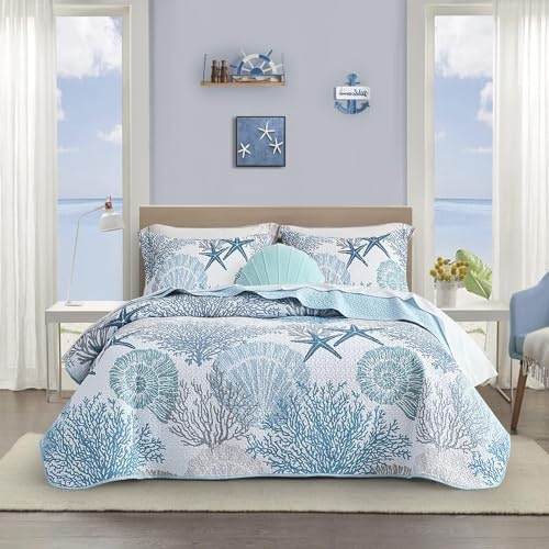 Tritard 3-Piece King Coastal Quilt Set: $39.99