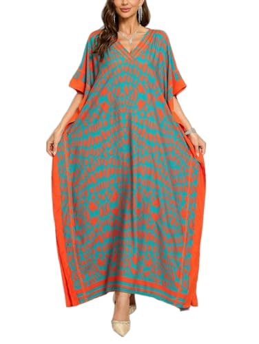 Women's V-Neck Batwing Sleeve Kaftan Dress: $16.99 Women's V-Neck Batwing Sleeve Kaftan Dress: $16.99