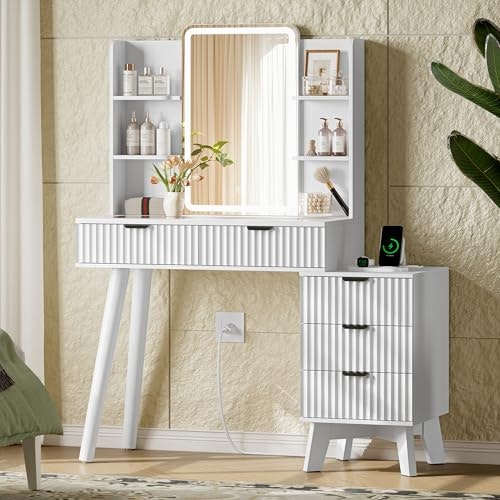 Vanity Desk with Lighted Mirror and Storage: $169.99 Vanity Desk with Lighted Mirror and Storage: $169.99