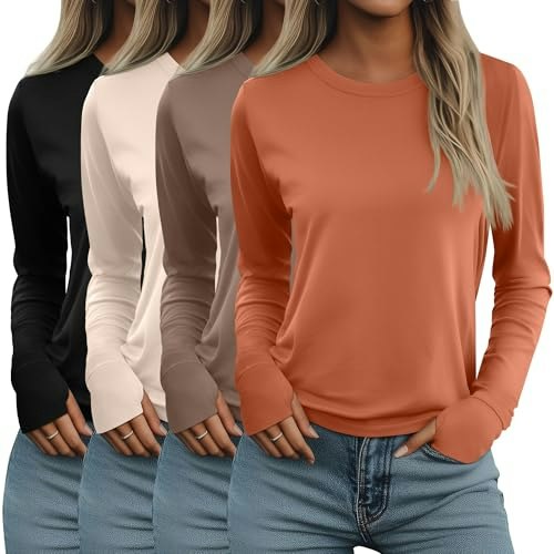 Neer Women's Long Sleeve Thumb Hole Shirt 4-Pack: $36.54 Neer Women's Long Sleeve Thumb Hole Shirt 4-Pack: $36.54