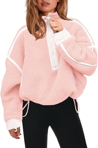 Panadila Women's Half Zip Sherpa Fleece Pullover: $40.79