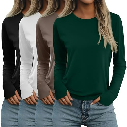 Neer Women's Long Sleeve Thumb Hole Shirt 4-Pack: $36.54 Neer Women's Long Sleeve Thumb Hole Shirt 4-Pack: $36.54