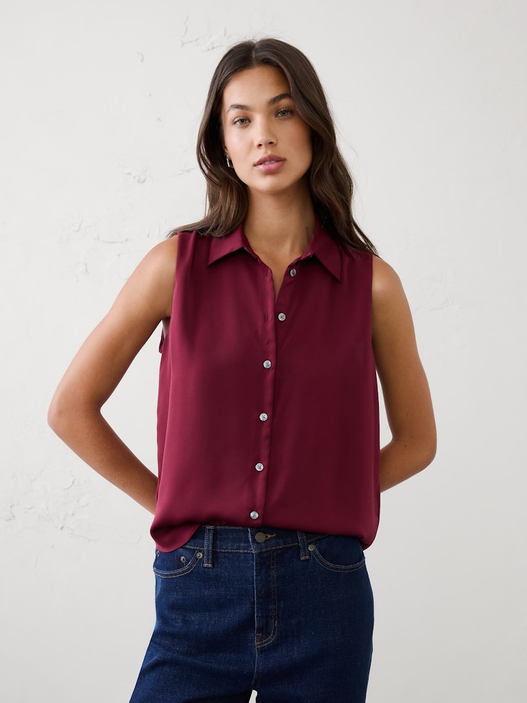 Silky Collared Top: $30 Silky Collared Top: $30