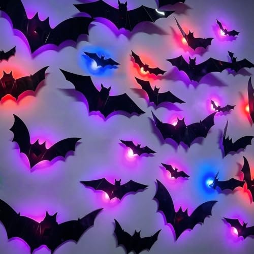 LED Halloween Bat Wall Decor 12-Pack: $8.49 LED Halloween Bat Wall Decor 12-Pack: $8.49