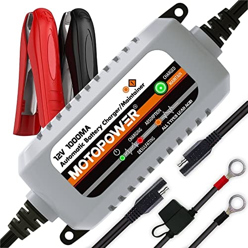 Motopower 12V 1,000mA Automatic Battery Charger and Maintainer: $14.16 Motopower 12V 1,000mA Automatic Battery Charger and Maintainer: $14.16