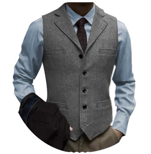 Tuikayoo Men's Vintage Herringbone Wool Tweed Vest: $25.08 Tuikayoo Men's Vintage Herringbone Wool Tweed Vest: $25.08