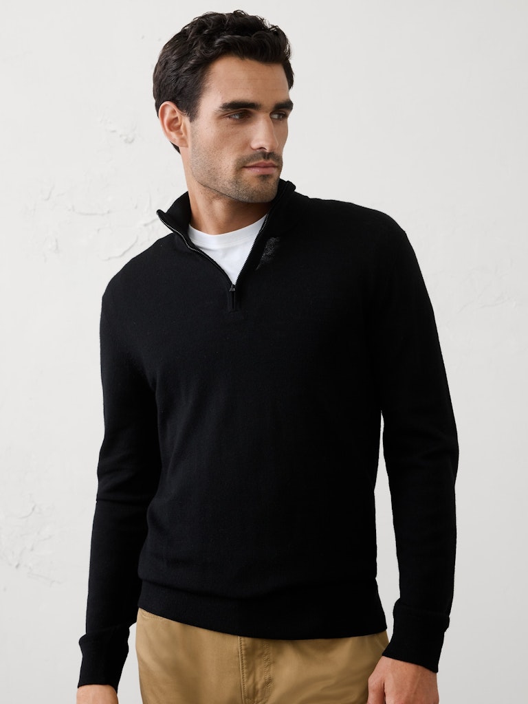 Merino Wool Quarter-Zip Sweater: $50