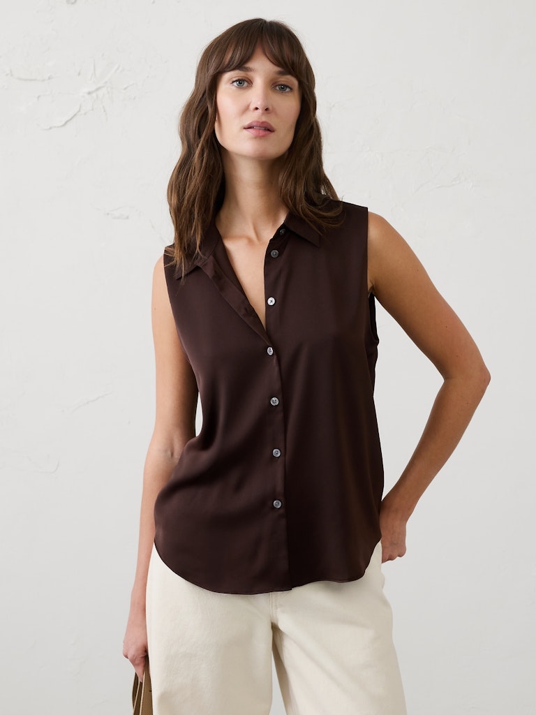 Silky Collared Top: $30 Silky Collared Top: $30