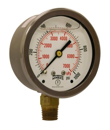 Winters 2-1/2" Liquid-Filled Industrial Pressure Gauge: $19.64 Winters 2-1/2" Liquid-Filled Industrial Pressure Gauge: $19.64
