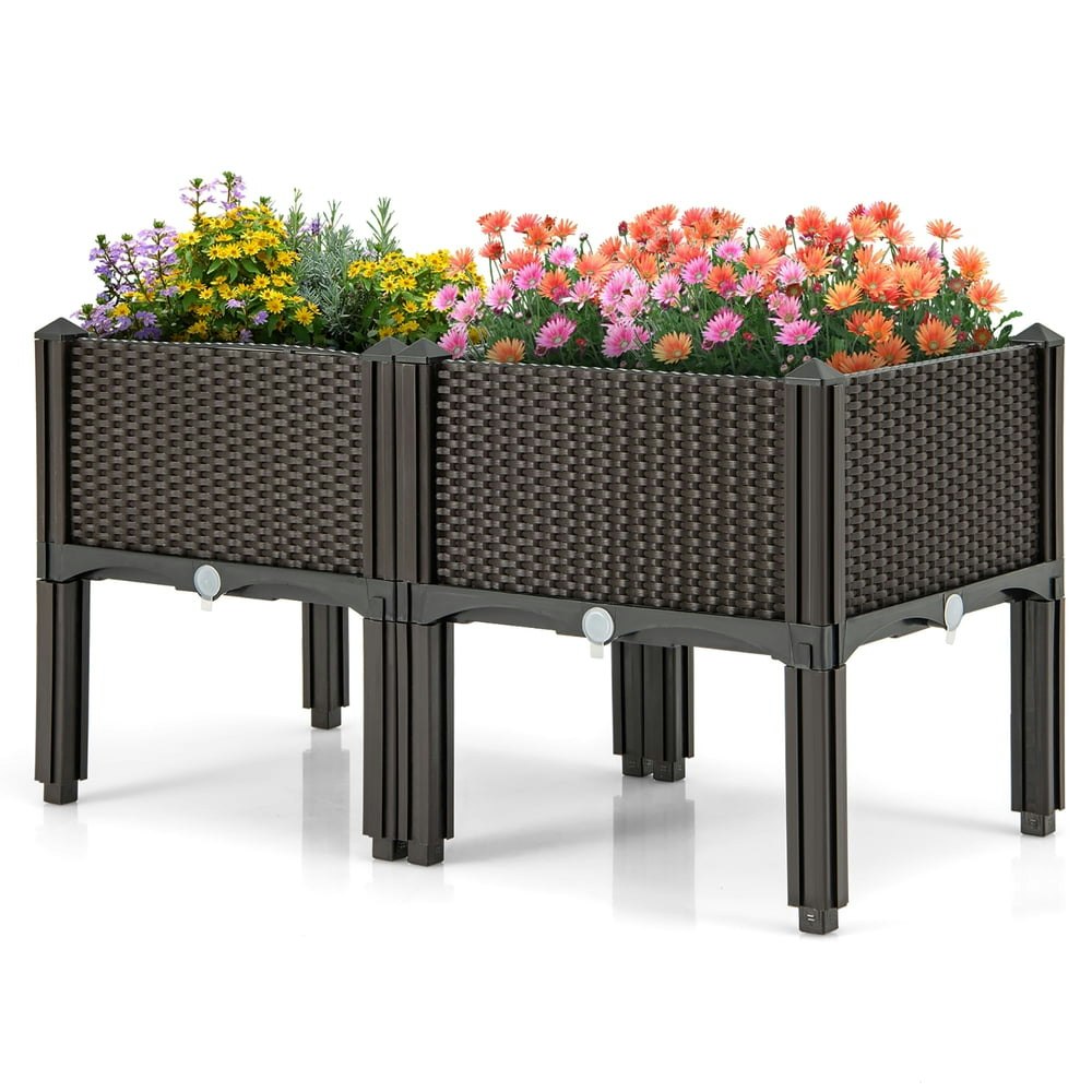 Gymax Elevated Plastic Raised Garden Bed Planter 2-Pack: $42.99 Gymax Elevated Plastic Raised Garden Bed Planter 2-Pack: $42.99