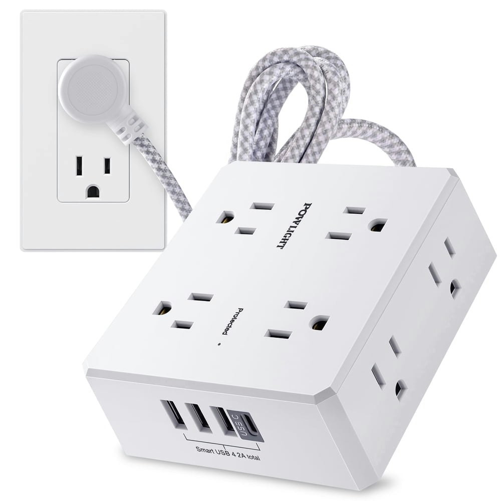 3-Sided Surge Protector Power Strip with 8 Outlets and 4 USB Ports: $12.99 3-Sided Surge Protector Power Strip with 8 Outlets and 4 USB Ports: $12.99