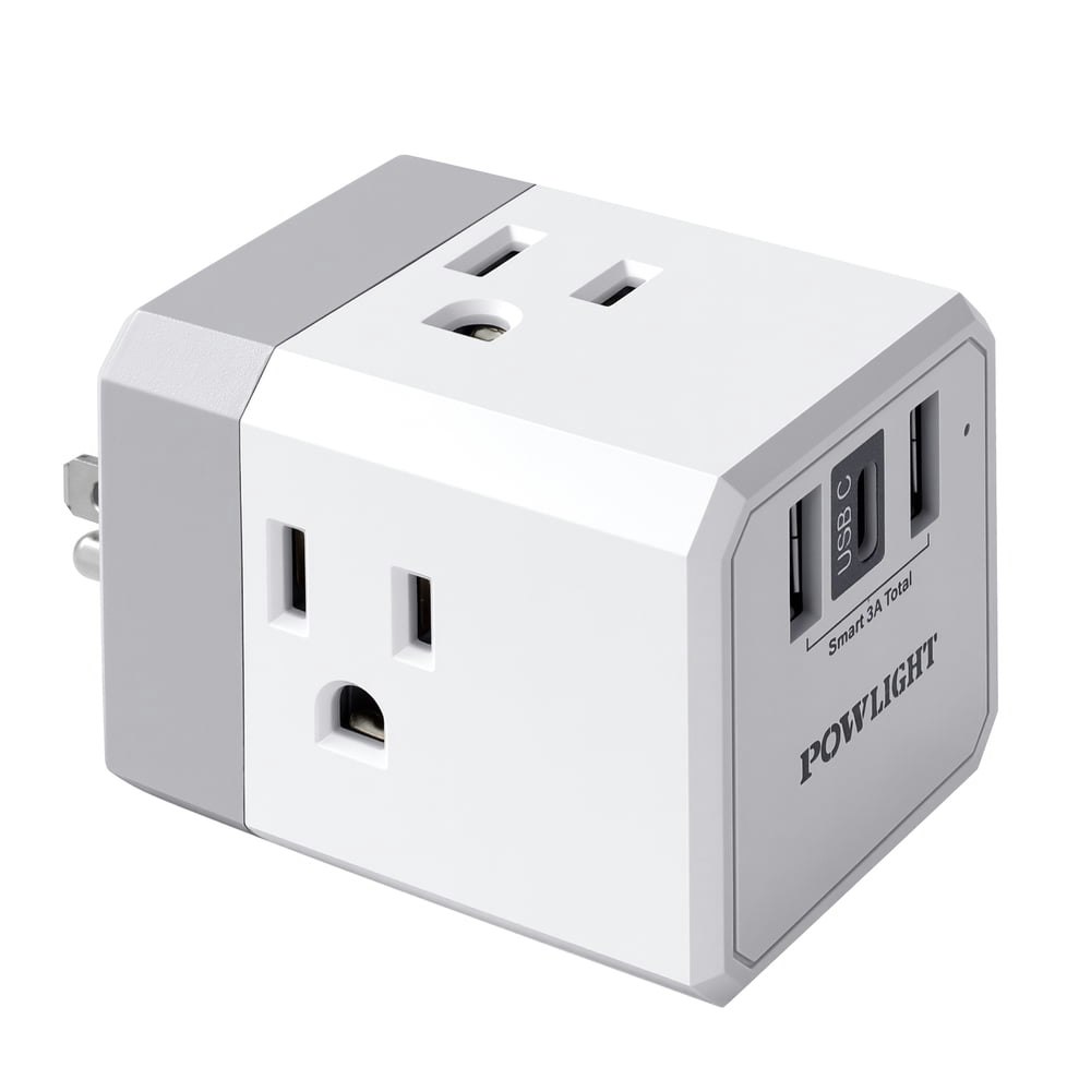 Portable Wall Outlet Extender with 3 Outlets and USB-C: $9.99 Portable Wall Outlet Extender with 3 Outlets and USB-C: $9.99