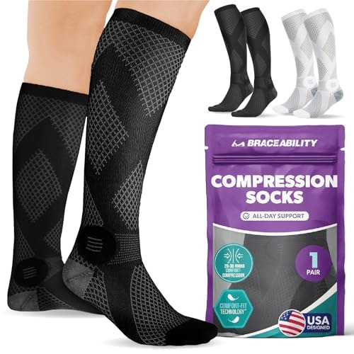 BraceAbility 20-30 mmHg Knee High Compression Socks: $16.98 BraceAbility 20-30 mmHg Knee High Compression Socks: $16.98