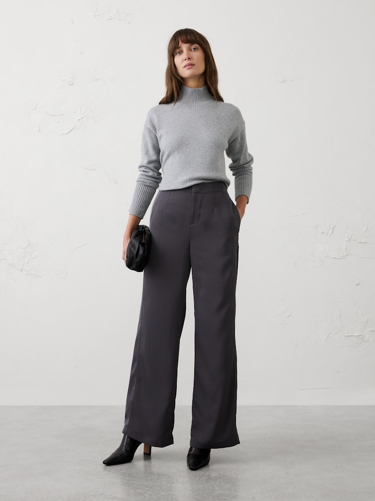 Wide-Leg High-Rise Twill Trouser: $60 Wide-Leg High-Rise Twill Trouser: $60