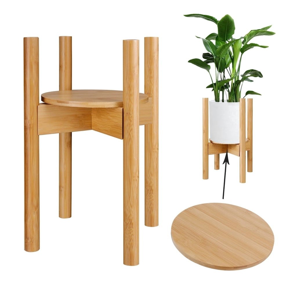 Hengguang 15-inch Adjustable Wooden Plant Stand: $16.59 Hengguang 15-inch Adjustable Wooden Plant Stand: $16.59