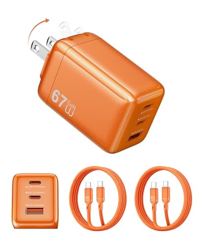 67W 3-Port GaN Foldable USB-C Wall Charger with Cables: $24.99 67W 3-Port GaN Foldable USB-C Wall Charger with Cables: $24.99