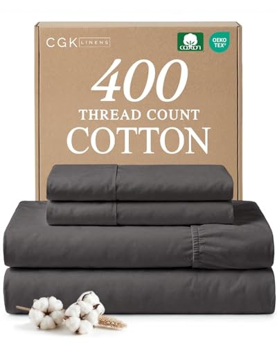 Queen 4-Piece 400-Thread Count Cotton Sateen Sheet Set: $42.49 Queen 4-Piece 400-Thread Count Cotton Sateen Sheet Set: $42.49