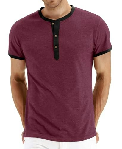Pegeno Men's Slim Fit Short Sleeve Henley Shirt: $9.97 Pegeno Men's Slim Fit Short Sleeve Henley Shirt: $9.97