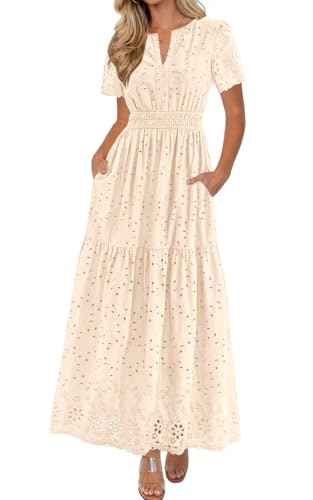Prettygarden Women's V-Neck Lace Maxi Dress: $47.98 Prettygarden Women's V-Neck Lace Maxi Dress: $47.98
