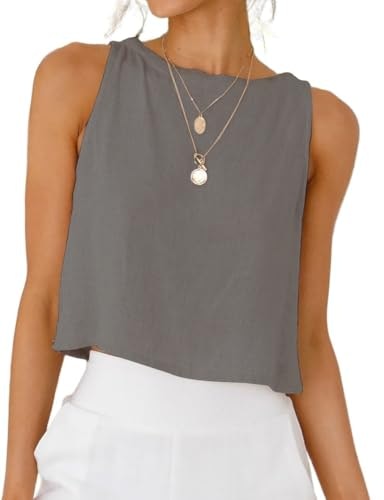 Idealsanxun Women's Linen Tank Top: $14.98
