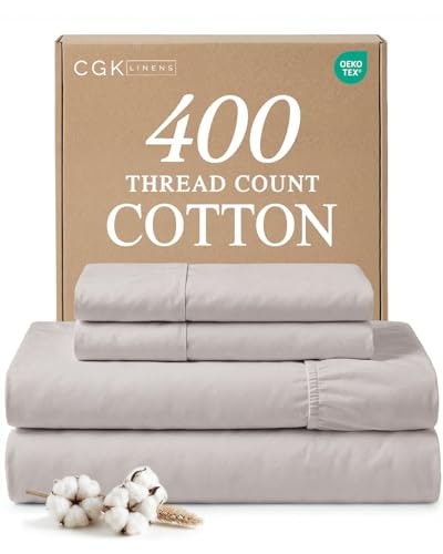Queen 4-Piece 400-Thread Count Cotton Sateen Sheet Set: $42.49 Queen 4-Piece 400-Thread Count Cotton Sateen Sheet Set: $42.49