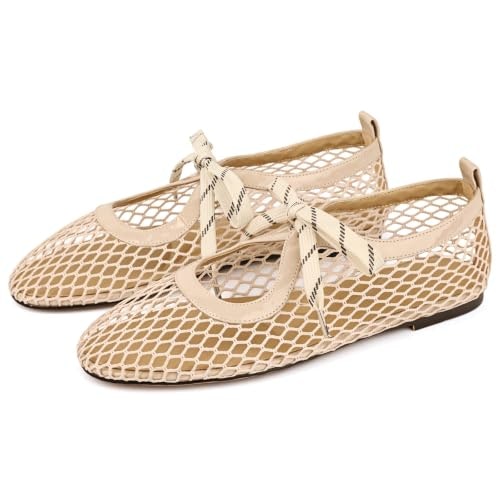 Charmust Lace-Up Mesh Mary Jane Ballet Flats: $33.99 Charmust Lace-Up Mesh Mary Jane Ballet Flats: $33.99