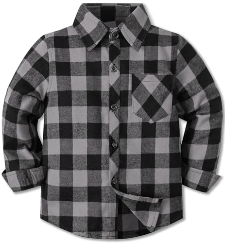 Cromoncent Boys Long Sleeve Flannel Plaid Shirt: $15.29 Cromoncent Boys Long Sleeve Flannel Plaid Shirt: $15.29