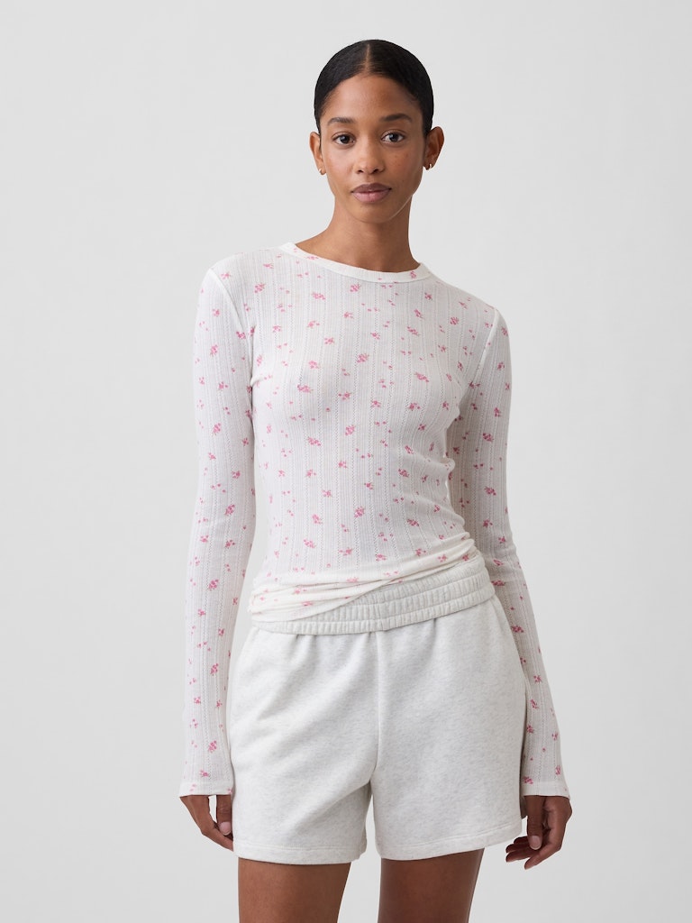 Ribbed Pointelle T-Shirt: $19.99