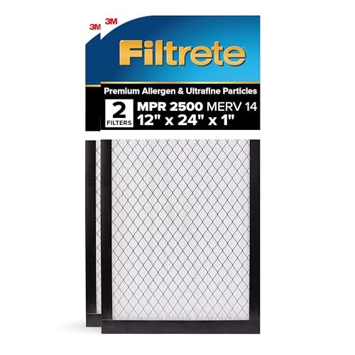 Filtrete 12x24x1 MERV 14 MPR 2500 Air Filter 2-Pack: $46.47 Filtrete 12x24x1 MERV 14 MPR 2500 Air Filter 2-Pack: $46.47