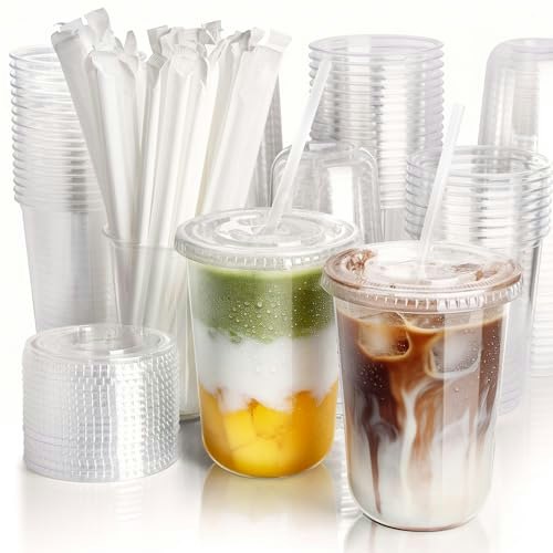 Boxential 16-oz. Plastic Cups with Lids and Straws 50-Pack: $17.98 Boxential 16-oz. Plastic Cups with Lids and Straws 50-Pack: $17.98