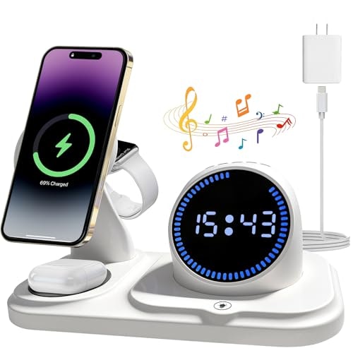 6-in-1 Wireless Charging Station with Bluetooth Speaker and Digital Clock: $39.09 6-in-1 Wireless Charging Station with Bluetooth Speaker and Digital Clock: $39.09