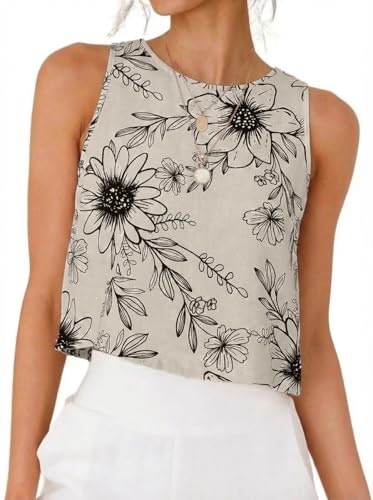 Idealsanxun Women's Floral Sleeveless Tank Top: $14.98 Idealsanxun Women's Floral Sleeveless Tank Top: $14.98