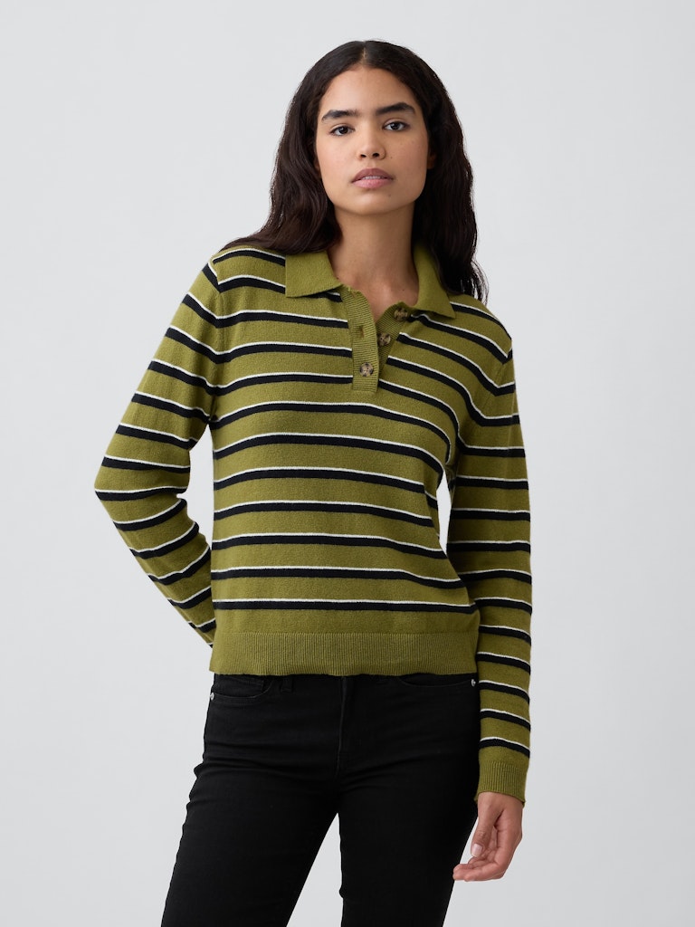 CashSoft Relaxed Polo Sweater: $34.99 CashSoft Relaxed Polo Sweater: $34.99