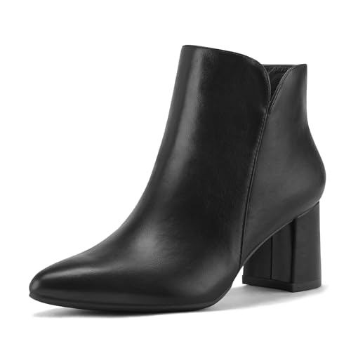 Mysoft Women's Pointed Toe Chunky Block Heel Ankle Boots: $37.99 Mysoft Women's Pointed Toe Chunky Block Heel Ankle Boots: $37.99