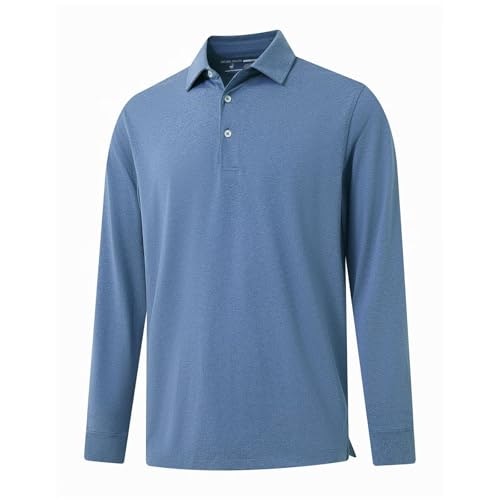 Michel Rouen Men's Long Sleeve Quick Dry Golf Polo Shirt: $30.56