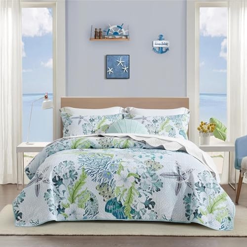 Tritard 3-Piece King Coastal Beach Quilt Set: $50.99 Tritard 3-Piece King Coastal Beach Quilt Set: $50.99
