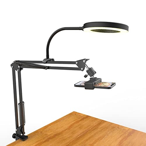 Overhead Camera Mount with Ring Light and Phone Stand: $27.98
