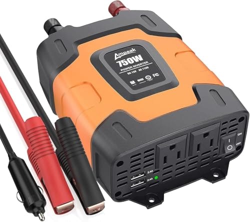Ampeak 750W 12V DC to 110V AC Power Inverter: $50.99