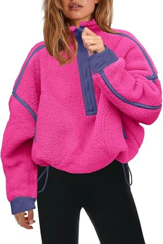 Panadila Women's Half-Zip Sherpa Fleece Pullover Jacket: $38.24