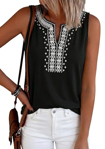 Prettygarden Women's Embroidered Sleeveless Tank Top: $19.99 Prettygarden Women's Embroidered Sleeveless Tank Top: $19.99