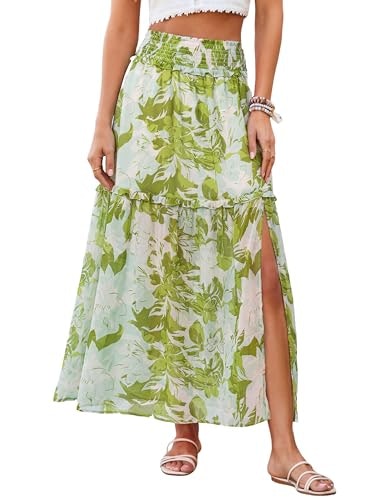 BerryGo Women's Boho Floral Chiffon Maxi Skirt: $21.24 BerryGo Women's Boho Floral Chiffon Maxi Skirt: $21.24
