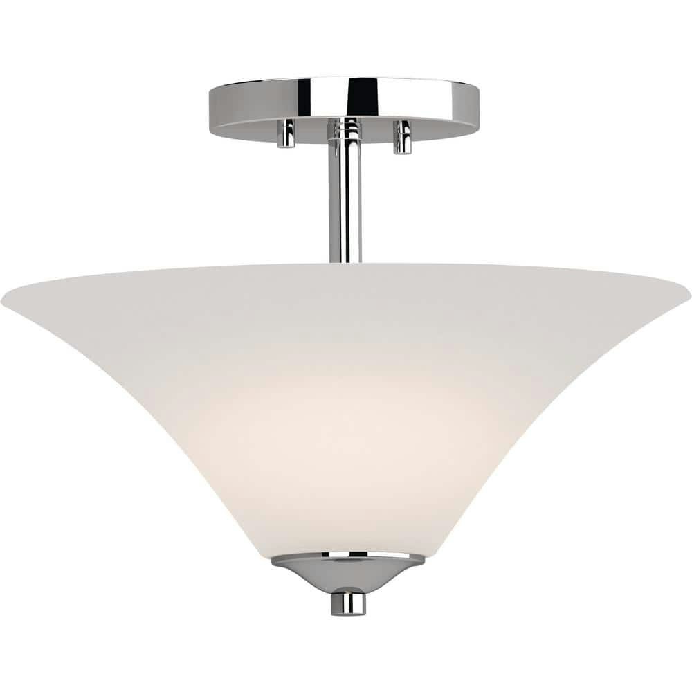 Alesia 2-Light Polished Nickel Semi-Flush Mount Ceiling Fixture: $66.96 Alesia 2-Light Polished Nickel Semi-Flush Mount Ceiling Fixture: $66.96