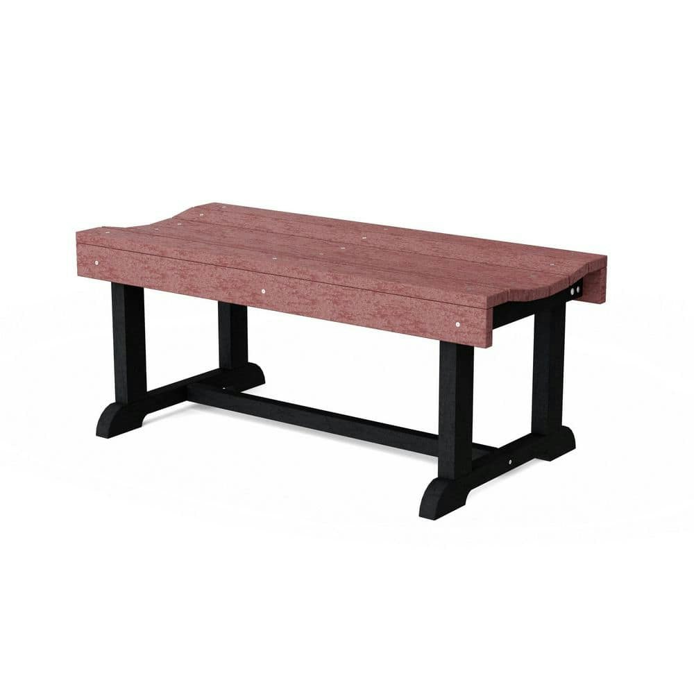 Heritage 42-Inch Cherrywood and Black HDPE Backless Outdoor Bench: $359 Heritage 42-Inch Cherrywood and Black HDPE Backless Outdoor Bench: $359
