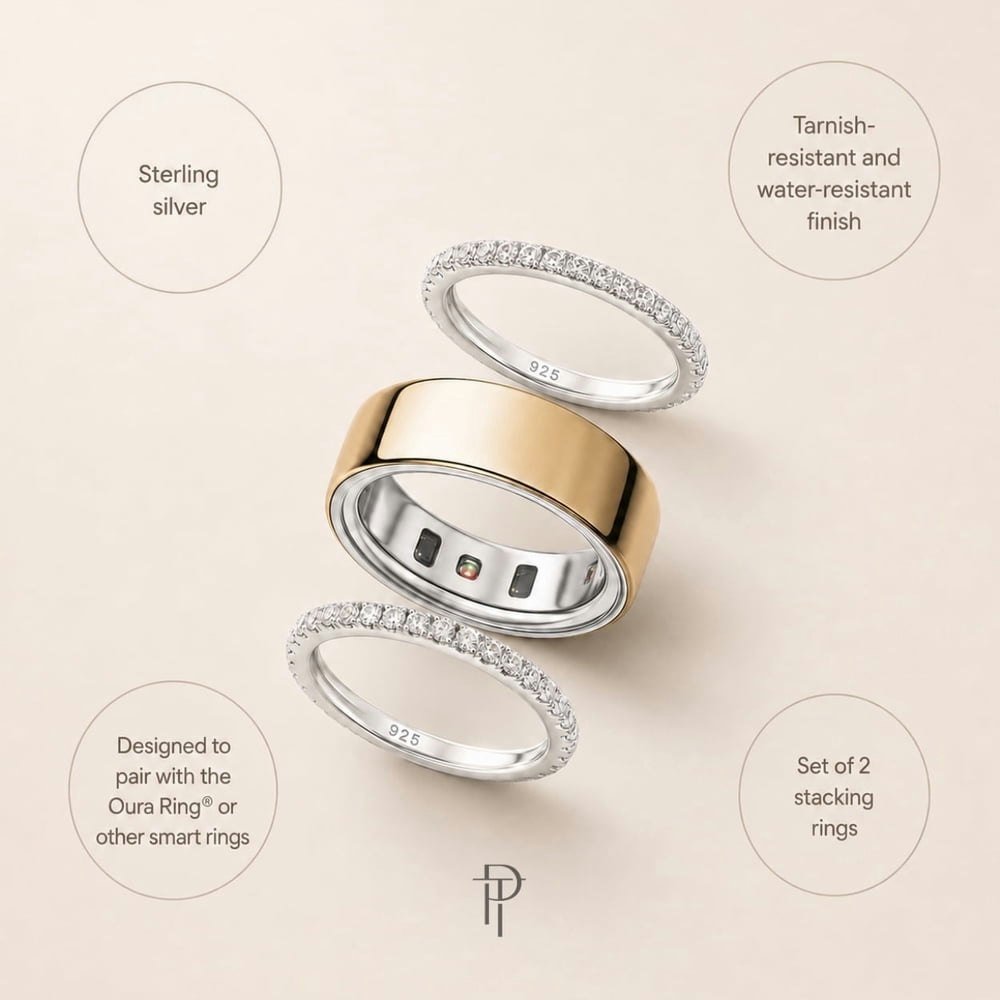 Posh Tech Sterling Silver Smart Ring 2-Pack: $15.92 Posh Tech Sterling Silver Smart Ring 2-Pack: $15.92