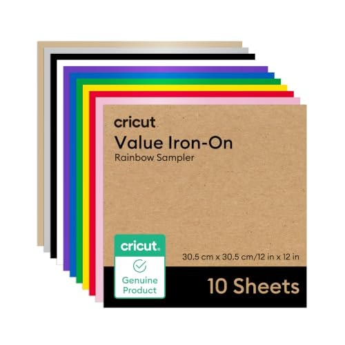 Cricut 12" x 12" Iron-On Rainbow Sampler 10-Sheet Pack: $9.22 Cricut 12" x 12" Iron-On Rainbow Sampler 10-Sheet Pack: $9.22