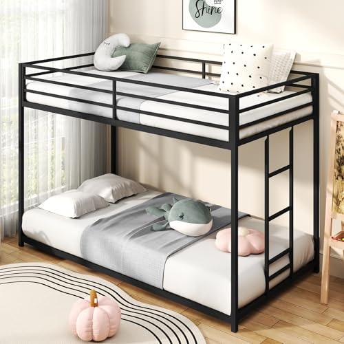 Zevemomo Twin Over Twin Metal Bunk Bed: $157.49