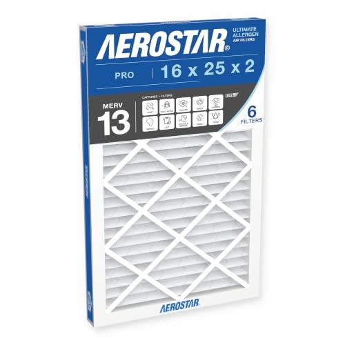 Aerostar 16x25x2 MERV 13 Air Filter 6-Pack: $84.96