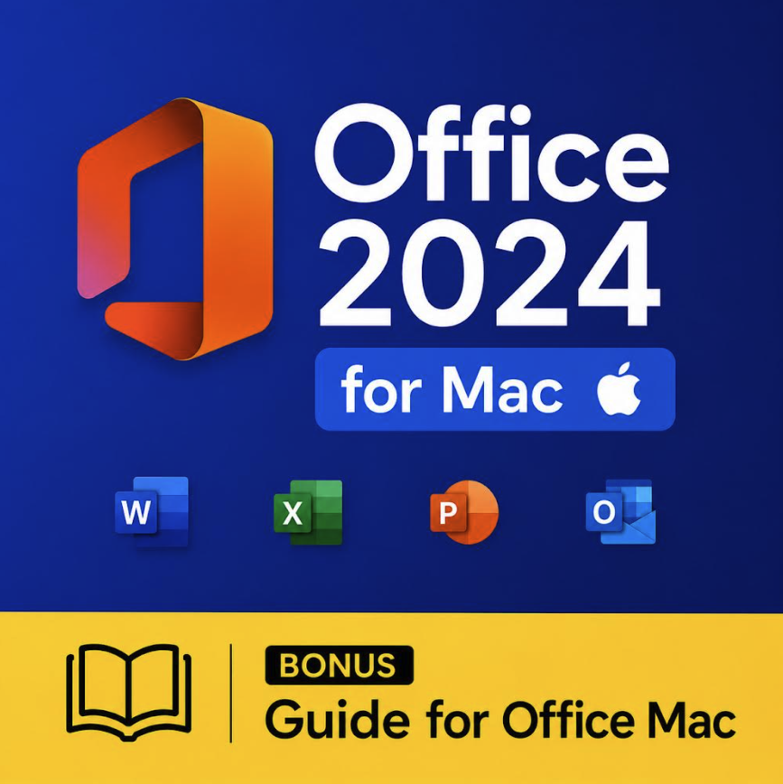 Microsoft Office Standard 2024 for Mac + 170-Page Complete User Guide: $15